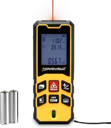 Tomahawk TLM-O-40, Laser Distance Meter Lite with Battery, 2 Lines Clear Display Measurement Tape