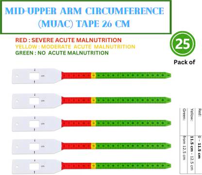 3S Mid-Upper Arm Circumference (MUAC) Measure Children up to 6 years (25 pcs) Measurement Tape