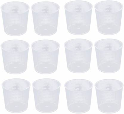 KWEL Plastic Measuring Cup, 30ml, White - Pack of 12 Measuring Cup