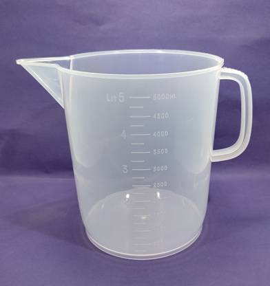 moolenterprises Measuring Jug 5000ml with Handle Transparent Plastic (Pack of 1) Measuring Cup