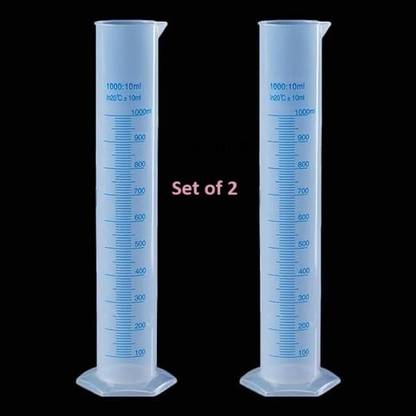 SBT Polypropylene Plastic Measuring Cylinder Transparent Graduated Pack 1 Measuring Cup Set