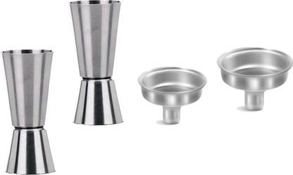 Protos India.Net Peg Measure Shot Glass Drink | Funnels Filling Containers Liquid Bottles Flasks Measuring Cup Set
