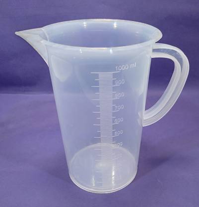 moolenterprises Measuring Jug 1000ml with Handle Transparent Plastic graduated (pack of 1) Measuring Cup