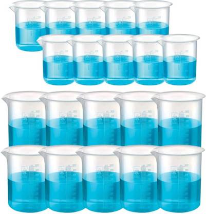 SBT Plastic Measuring Beaker 250ml 10Pc 1000ml 10Pc School, College, Labs Research Measuring Cup Set