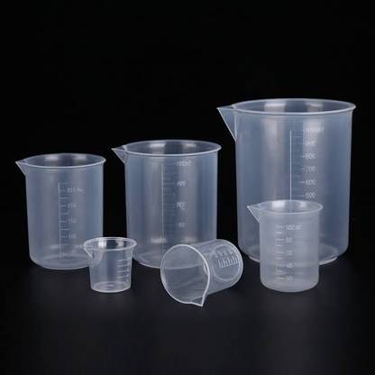 Greyart Measuring Beaker Set with 5 ML Dropper Laboratory Use Laboratory Measuring Jar Measuring Cup