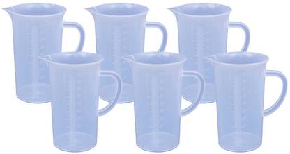 Bello Plastic Measuring 1000 Ml Jug pack of 6 for Measuring Solids and Liquids Measuring Cup Set