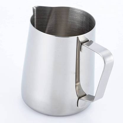 KMW Stainless Steel Pitcher Milk Frothing Cup with Scale | 150 ML (Set of 2) Measuring Cup