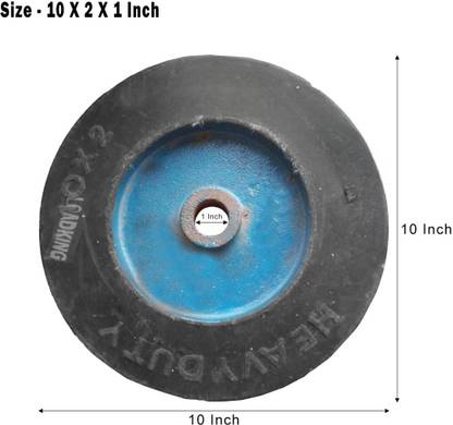 Implemental Rubber Bonded C.I Wheel (10" X 2" X 1") Single Unit Measuring Wheel