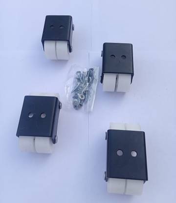 castersman Fix 35mm Four Wheel Castor -Heavy 300Kg Load Capacity ,(Set of 4) Black & White, Multiple Unit Measuring Wheel