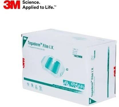 3M Tegaderm Transparent Film Dressing Frame Style 1623WIN, 6 cm x 7 cm (Pack of 25) First Aid Tape