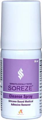 Soreze Cleanse Medical Adhesive Remover Spray | Dermatologically Tested - 30ML Hydrocolloid Medical Dressing