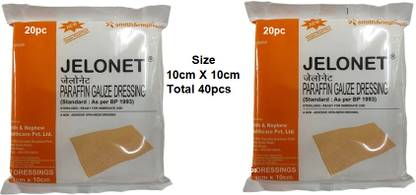 Ashni SMITH&NEPHEW JELONET PARAFFIN GAUZE DRESSING STERILE 10X10 cm 40pcs Gauze Medical Dressing