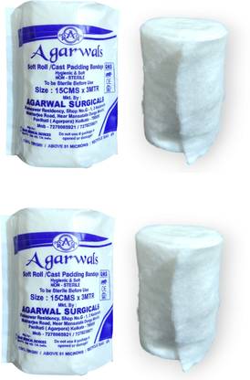 Agarwals Soft Roll Orthopaedic Cast Padding Absorbent Cotton Bandage 15cm x 3mtr Sterile Gauge Roll