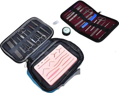 REVITI 1 Scissor 7 Forcep Suture Practice Kit with Advanced Dissection Kit COMBO Strong Cut Scissors