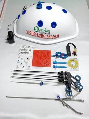 RUDRA SURGICALS WITH DEVICE Laparosopic Beetle Shape Endotrainer with instruments Medical Equipment Combo