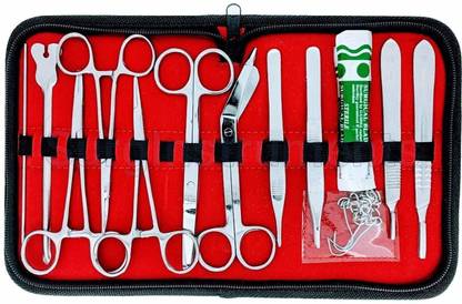 mediwave 18 pcs Minor Surgery Set Surgical Instruments Kit Stainless Steel Utility Forceps