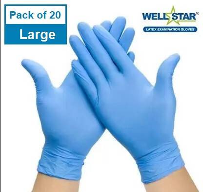 Wellstar POWDER FREE NITRILE Surgical Gloves ALL PURPOSE/MEDICAL/EVERYDAY USE(Large) Nitrile Examination Gloves