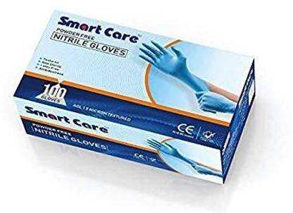 Smart Care Rubber Latex Nitrile Gloves - 100 Pieces (Small) for Ultimate Hand Protection Latex Examination Gloves