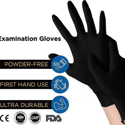DM SPECIALLY FOR SPECIALIST Food Grade Gloves - Waterproof, black, Surgical & Cleaning Use Latex Surgical Gloves