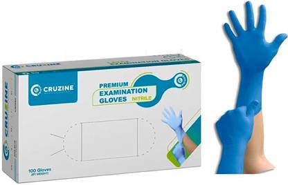 Cruzine Powder Free Nitrile Hand Gloves Sterile/Disposable/Printed box packing Nitrile Examination Gloves