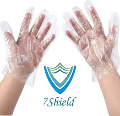 7SHIELD 400 Pcs Disposable Clear Gloves for Cooking, Cleaning, Food Handling Disposable Polyisoprene Examination Gloves