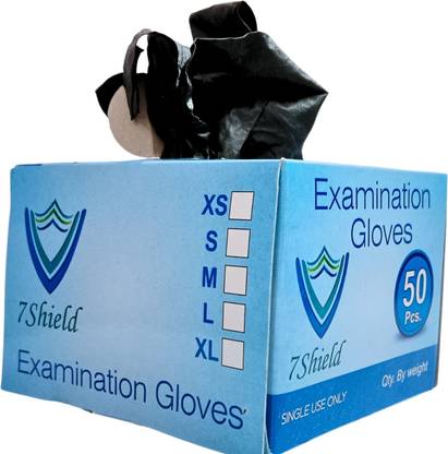 7SHIELD Premium Quality Nitrile Gloves Black Powder Free Nitrile Surgical Gloves