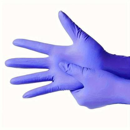 WOVFLY CARING SOLUTIONS Disposable Nitrile Examination Gloves | Nevy Blue, Size L | Multipurpose Gloves Nitrile Examination Gloves
