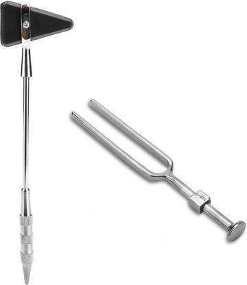 Dr. TORSO Percussion Knee Hammer with Tuning Fork (512 Hz) Triangular head Premium Medical Hammer