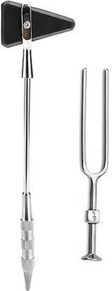 ZELOX Percussion Knee Hammer With Built in Brush And Tuning Fork (512) Hz Medical Hammer