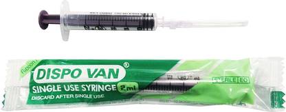 DISPOVAN HINDUSTAN SINGLE USE SYRINGE IN ( 2ML X 50PICS. ) Medical Needle