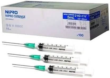 JK CURE Nipro 5ml single Use Medical Syringe with needle, 5ml syringe,5ml Nipro Syringe Medical Needle