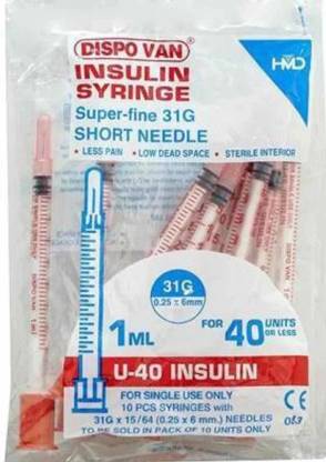 DISPOVAN 40 Insulin Syringe Super fine 31G | Short needle Medical Needle