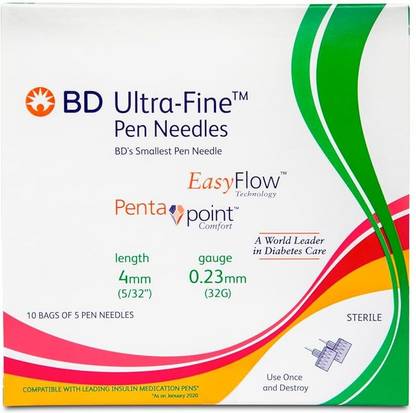 BD Ultra-Fine Pen Needle EasyFlow Technology Penta Point Comfort 4mm 32G Medical Needle