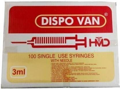 DISPOVAN HINDUSTAN SINGLE USE SYRINGE IN ( 3ML X 50PICS. ) Medical Needle