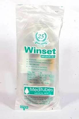 JK CURE Winset Infusion Set IV set ( Pack of 5 ) Medical Needle