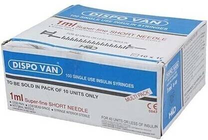 DISPOVAN 100 Insulin Syringe Super fine 31G Medical Needle