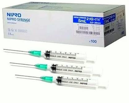 NIPRO 5ML DISPOSABLE SINGLE SUE ONLY SYRINGE (5ML X 100PICS) Medical Needle