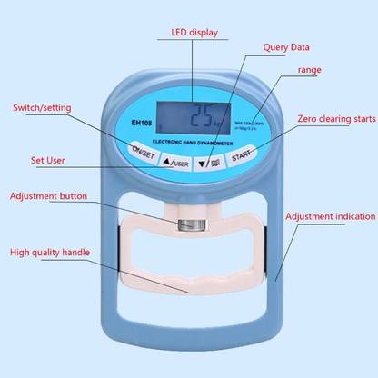 Biotronix Portable Hand Grip Dynamometer for Strengthening Home Use Medical Reacher & Grabber
