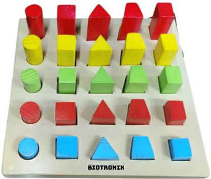 Biotronix Peg Board for Occupational Therapy 25 Pegs Multi Shape Multi Size Multi Color Medical Reacher & Grabber