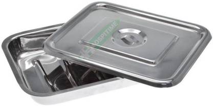 Hospitime Stainless Steel Instrument Tray Size 10x8 inches, Dressing Trays SS Reusable Medical Tray