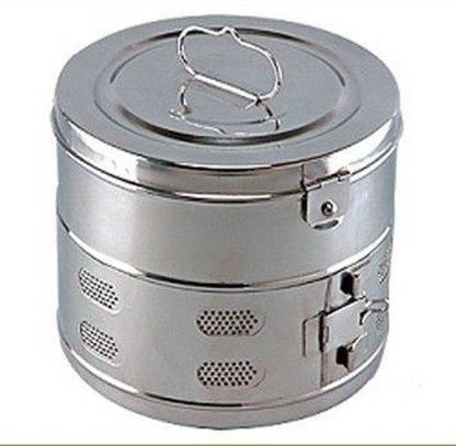 Jetflon Stainless Steel Dressing Drum (size : 11 x 9 inch.) Medical Instrument Reusable Medical Tray
