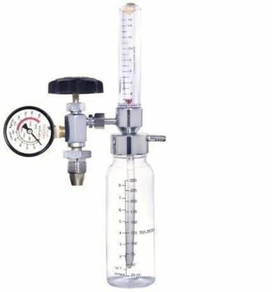 Sanjivani Oxygen Flow Meter Adjustment Valve regulator with Humidifier Bottle Disposable Medical Tray