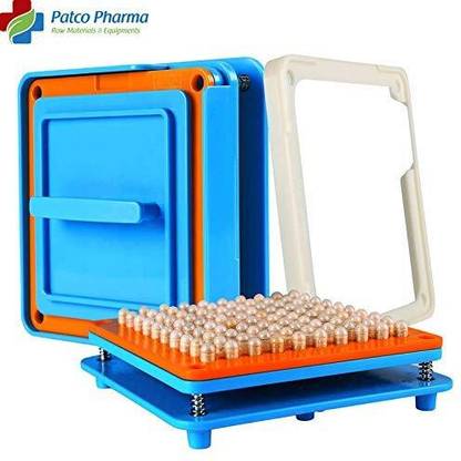 PATCO 100 Holes Capsule Filling Tray Size 2 Capsules - 370mg Powder Filling Reusable Medical Tray