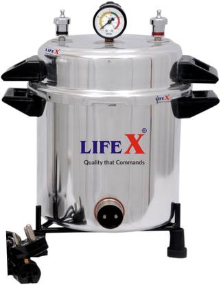 Lifex Autoclave Sterilizer 13 Litre (9" Dia. x 11.5''H) with 8" x 8" Dressing Drum Reusable Medical Tray