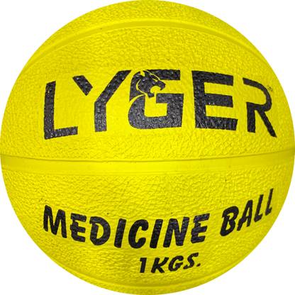 LYGER Sports Exercise Medicine Ball with NoSlip Grip- Weighted Ball for Workout-Yellow Medicine Ball