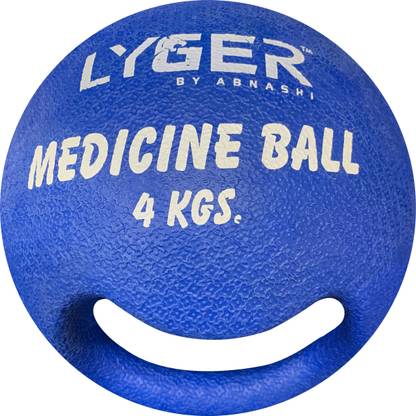 LYGER Medicine Ball Single Grip With Handle Weighted Ball for Cardio Workout- 4Kg Medicine Ball