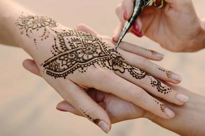 sign gold Natural Organic Bridal Henna Mehendi Cones For Hand, Feet And Body Designs