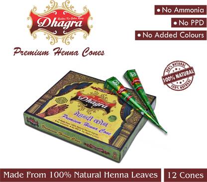 dhagra's Premium Henna Cones Natural Mehendi