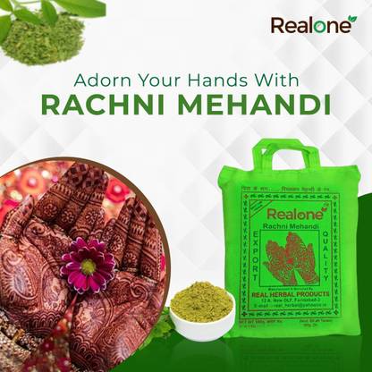 realone Rachni Nature Based Natural Mehendi Powder-200g Natural Mehendi