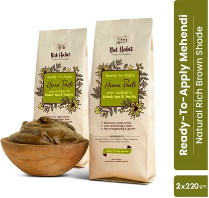 Nat Habit Rich Brown Ammonia Free Fresh Ready to Apply (Paste) Natural Mehendi Natural Mehendi